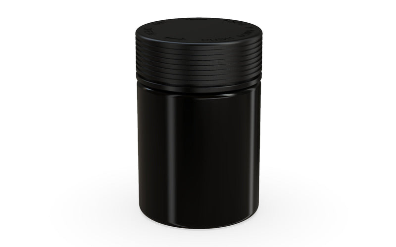 650CC/21.5FL.OZ Spiral CR - XL Container With Inner Seal & Tamper - Opaque Black Container With Opaque Black Lid - Copackr.com