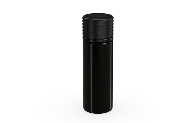 Spiral CR - Tube 65mm with Inner Seal & Tamper - Opaque Black with Opaque Black Lid - Copackr.com