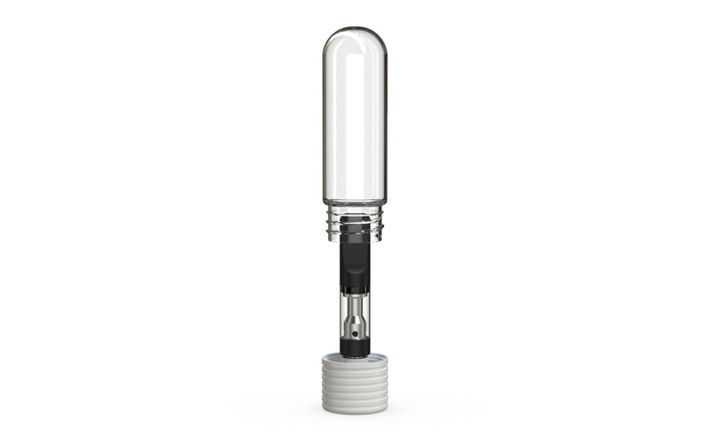 510 Cartridge Spiral CR Container Round Top - Clear Natural With Opaque White Lid - Copackr.com