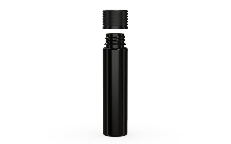 Spiral CR - Tube 95mm with Inner Seal & Tamper - Opaque Black with Opaque Black Lid - Copackr.com