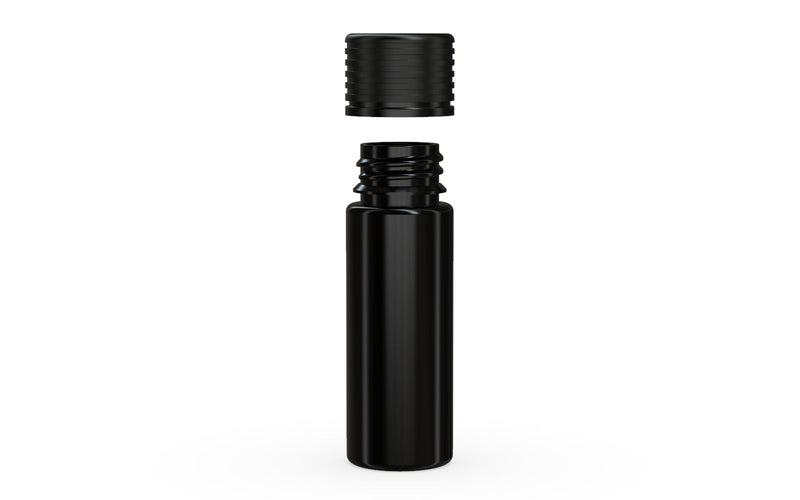 Spiral CR - Tube 65mm with Inner Seal & Tamper - Opaque Black with Opaque Black Lid - Copackr.com