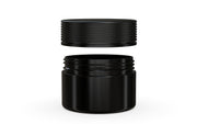 220CC/7.5FL.OZ Spiral CR - XL Container With Inner Seal & Tamper - Opaque Black With Opaque Black Lid - Copackr.com