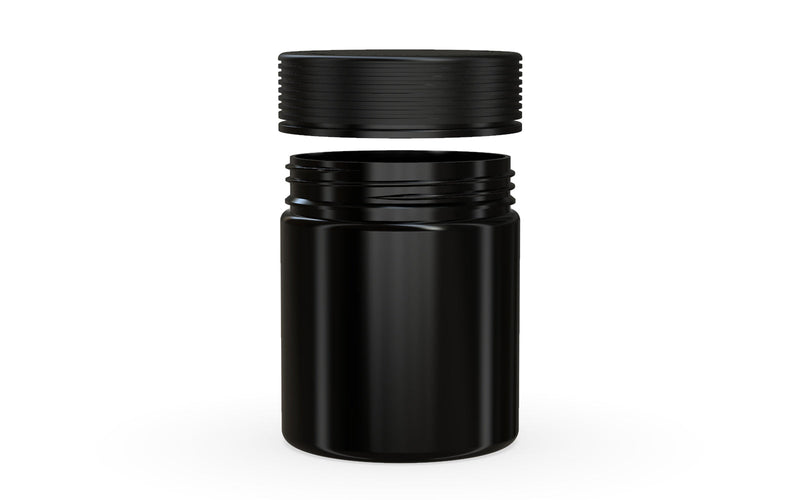 550CC/18.5FL.OZ Spiral CR - XL Container With Inner Seal & Tamper - Opaque Black With Opaque Black Lid - Copackr.com