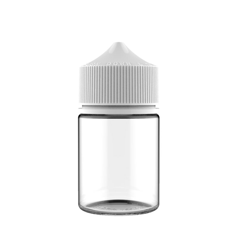 Chubby Gorilla - 60ML Stubby Unicorn Bottle - Clear Bottle / White Cap - V3 - Copackr.com