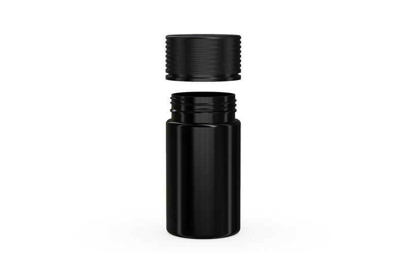Chubby Gorilla - 60ML Mini Spiral Bottle - Opaque Black Bottle / Opaque Black Cap - Copackr.com