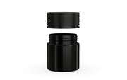 90CC/3FL.OZ Spiral CR - Container With Inner Seal & Tamper - Opaque Black With Opaque Black Lid - Copackr.com