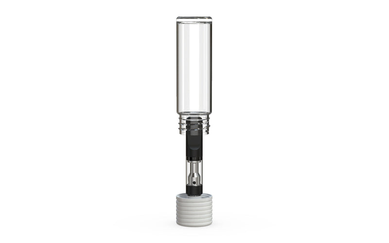 510 Cartridge Spiral CR Container Flat Top - Clear Natural With Opaque White Lid - Copackr.com