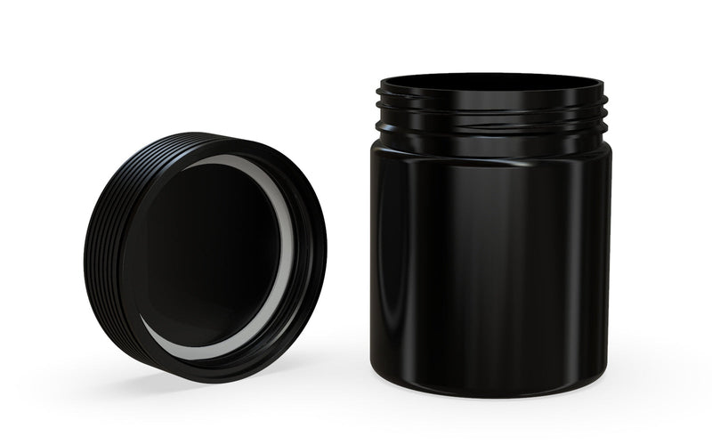 550CC/18.5FL.OZ Spiral CR - XL Container With Inner Seal & Tamper - Opaque Black With Opaque Black Lid - Copackr.com