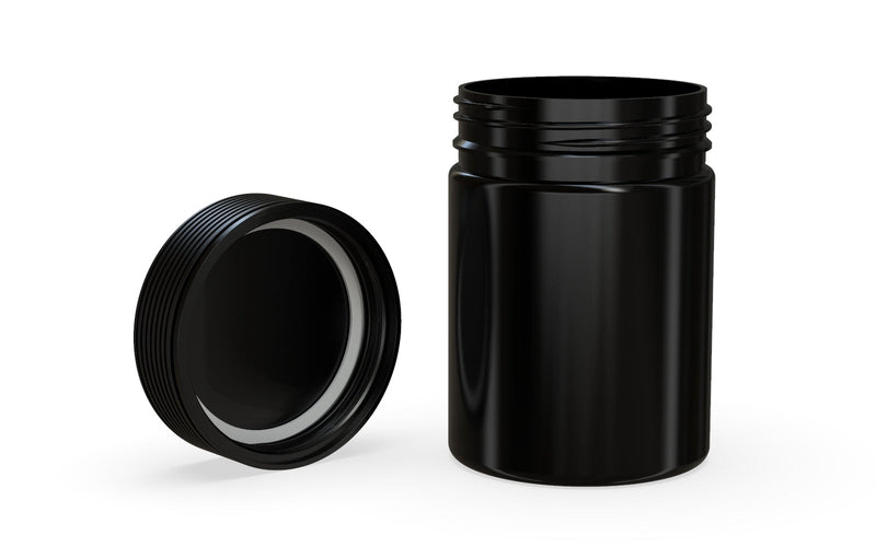 650CC/21.5FL.OZ Spiral CR - XL Container With Inner Seal & Tamper - Opaque Black Container With Opaque Black Lid - Copackr.com