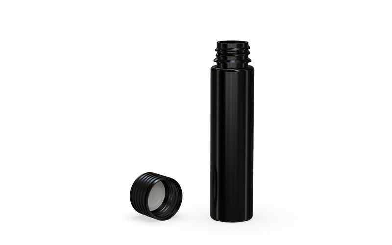 Spiral CR - Tube 95mm with Inner Seal & Tamper - Opaque Black with Opaque Black Lid - Copackr.com