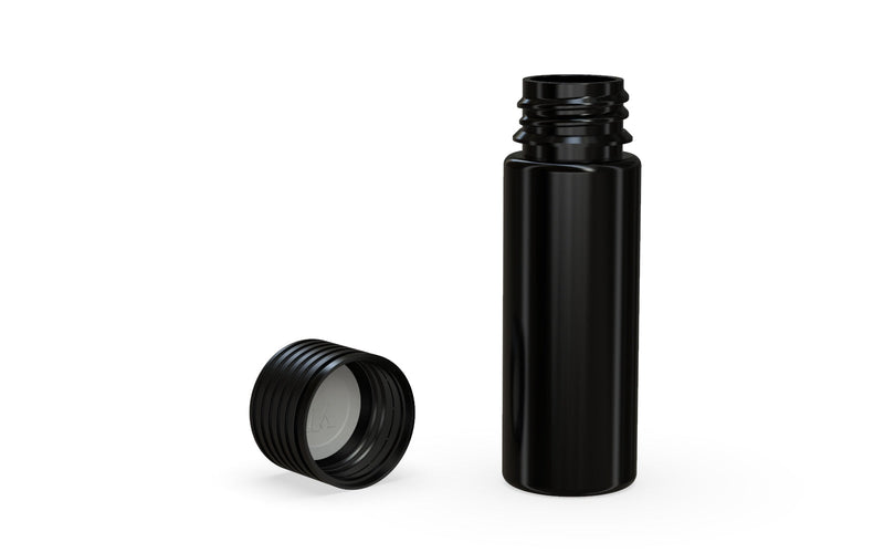 Spiral CR - Tube 65mm with Inner Seal & Tamper - Opaque Black with Opaque Black Lid - Copackr.com