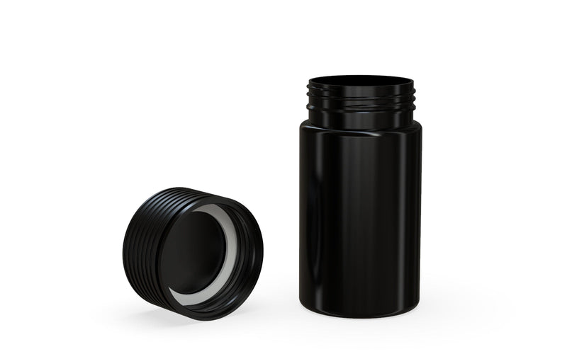 Chubby Gorilla - 60ML Mini Spiral Bottle - Opaque Black Bottle / Opaque Black Cap - Copackr.com