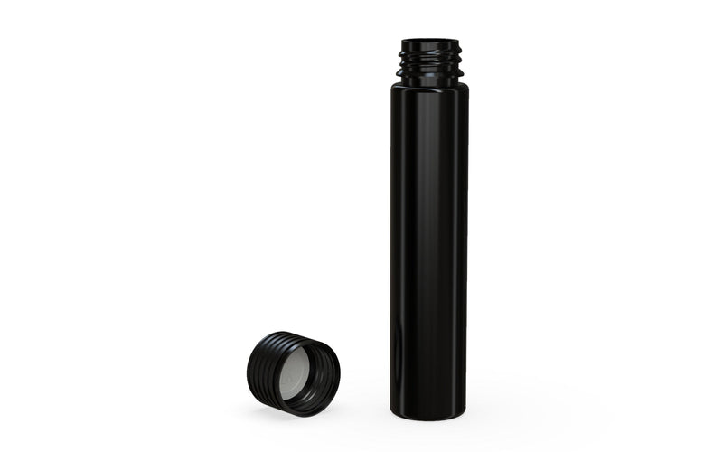 Spiral CR - Tube 115mm with Inner Seal & Tamper - Opaque Black with Opaque Black Lid - Copackr.com