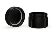 220CC/7.5FL.OZ Spiral CR - XL Container With Inner Seal & Tamper - Opaque Black With Opaque Black Lid - Copackr.com