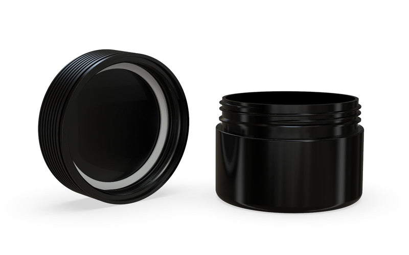 220CC/7.5FL.OZ Spiral CR - XL Container With Inner Seal & Tamper - Opaque Black With Opaque Black Lid - Copackr.com