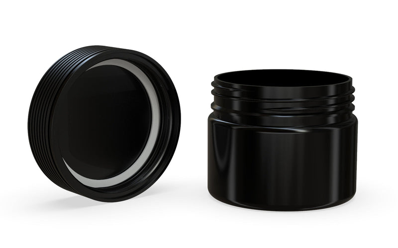 300CC/10FL.OZ Spiral CR - XL Container With Inner Seal & Tamper - Opaque Black With Opaque Black Lid - Copackr.com