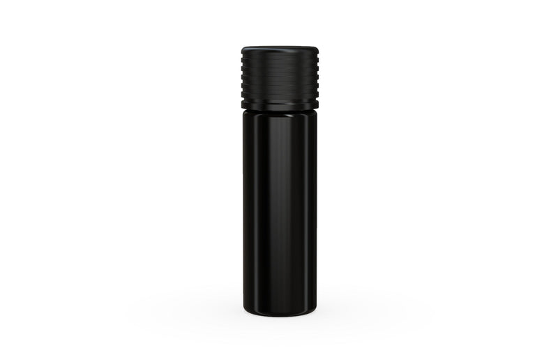 510 Cartridge Spiral CR Container Flat Top - Opaque Black With Opaque Black Lid - Copackr.com