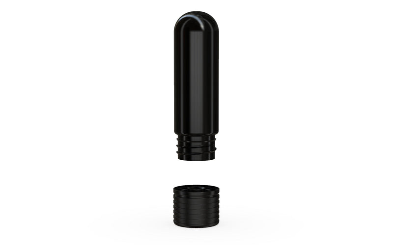 510 Cartridge Spiral CR Container Round Top - Opaque Black With Opaque Black Lid - Copackr.com