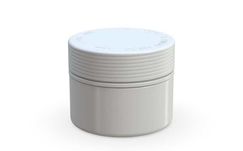 220CC/7.5FL.OZ Spiral CR - XL Container With Inner Seal & Tamper - Opaque White With Opaque White Lid - Copackr.com