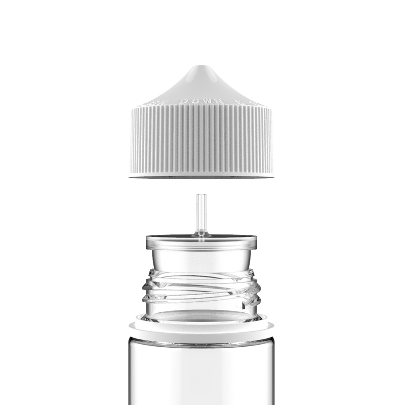 Chubby Gorilla - 60ML Stubby Unicorn Bottle - Clear Bottle / White Cap - V3 - Copackr.com