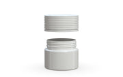 60CC/2FL.OZ Spiral CR - Container With Inner Seal & Tamper - Opaque White With Opaque White Lid - Copackr.com