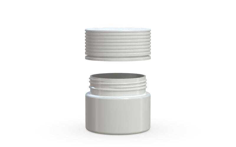 60CC/2FL.OZ Spiral CR - Container With Inner Seal & Tamper - Opaque White With Opaque White Lid - Copackr.com