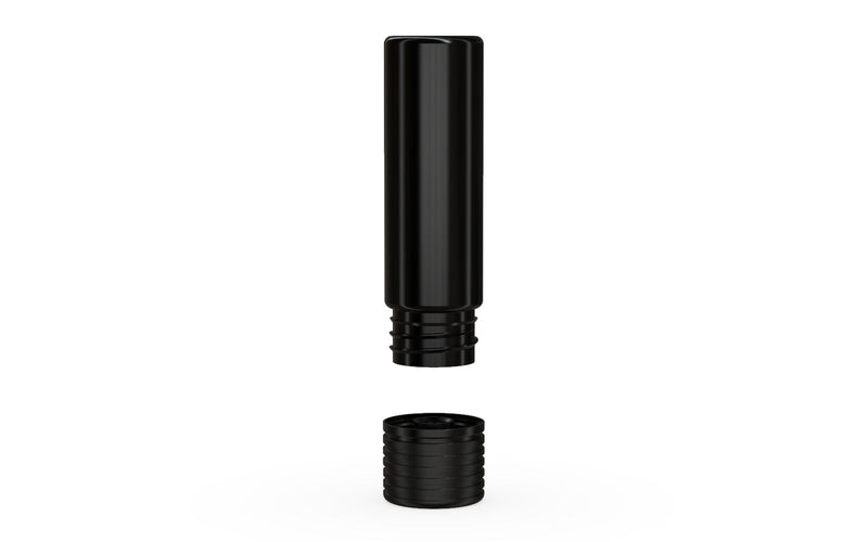 510 Cartridge Spiral CR Container Flat Top - Opaque Black With Opaque Black Lid - Copackr.com
