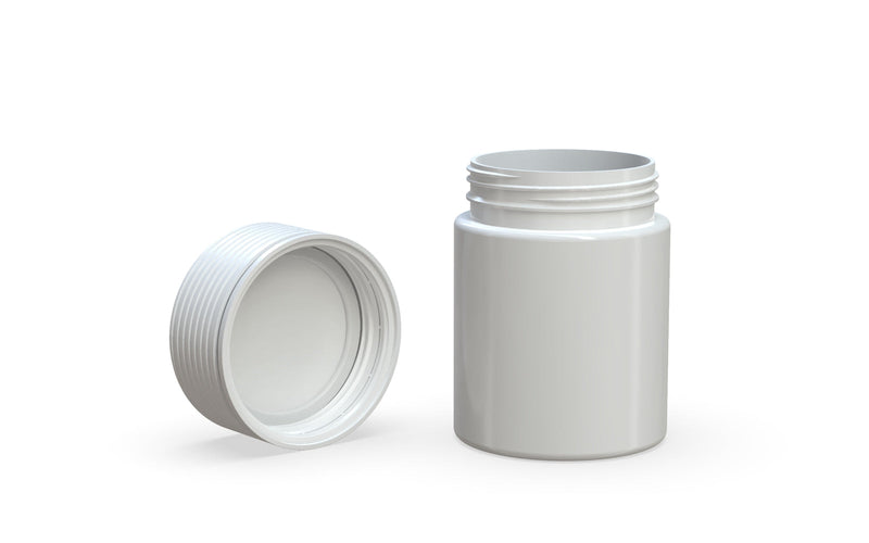 120CC/4FL.OZ/120ML Spiral CR - Container With Inner Seal & Tamper - Opaque White With Opaque White Lid - Copackr.com