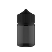 Chubby Gorilla 60ML Stubby Unicorn Bottle - Black Transparent Bottle / Black Cap - V3 - Copackr.com