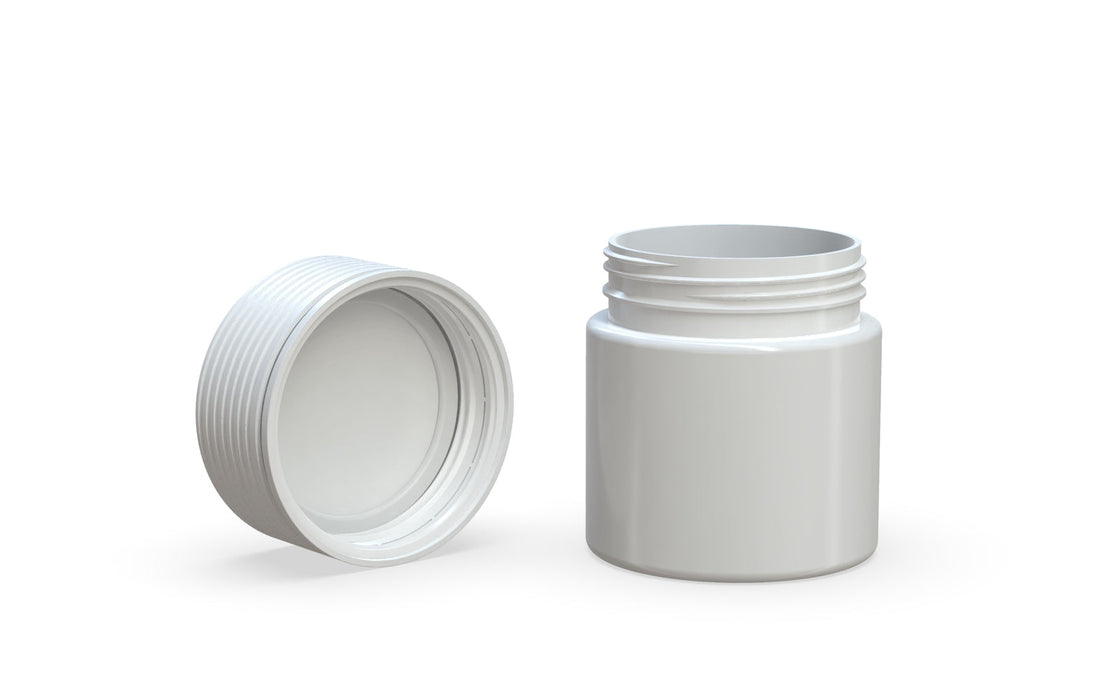 90CC/3FL.OZ Spiral CR - Container With Inner Seal & Tamper - Opaque White With Opaque White Lid