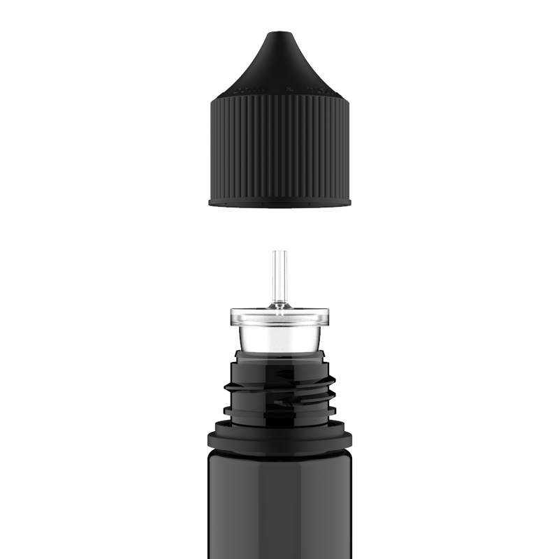 Chubby Gorilla 60ML Unicorn Bottle - Translucent Black Bottle / Black Cap - V3 - Copackr.com