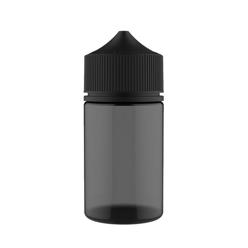 Chubby Gorilla - 75ML Stubby Unicorn Bottle - Transparent Black Bottle / Black Cap - V3 - Copackr.com