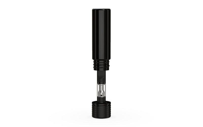 510 Cartridge Spiral CR Container Flat Top - Opaque Black With Opaque Black Lid - Copackr.com