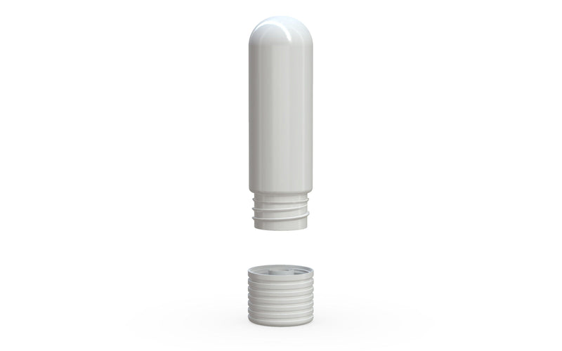 510 Cartridge Spiral CR Container Round Top - Opaque White With Opaque White Lid - Copackr.com