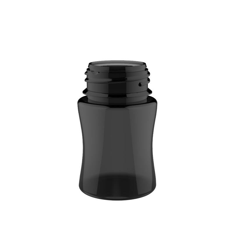 Chubby Gorilla 60ML Stubby Unicorn Bottle - Black Transparent Bottle / Black Cap - V3 - Copackr.com