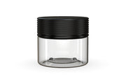 300CC/10FL.OZ Spiral CR - XL Container With Inner Seal & Tamper - Clear Natural With Opaque Black Lid - Copackr.com