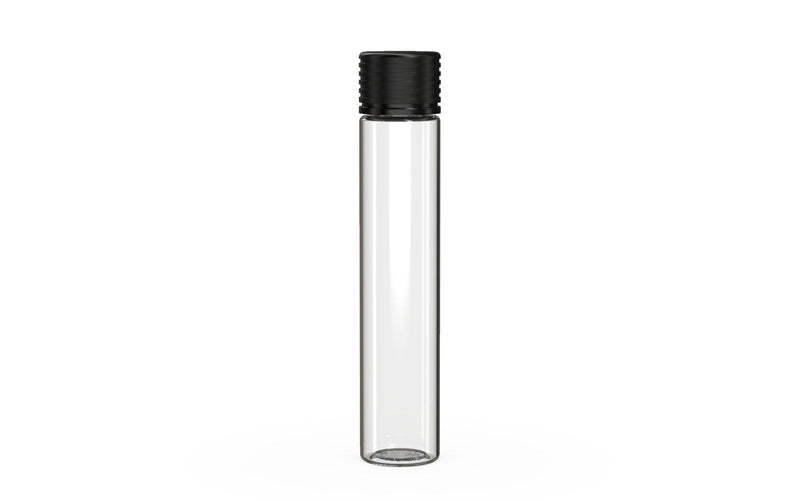 Spiral CR - Tube 115mm with Inner Seal & Tamper - Clear Natural (Transparent) with Opaque Black Lid - Copackr.com