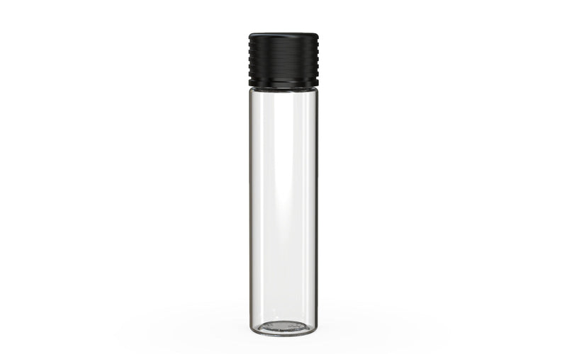 Spiral CR - Tube 95mm with Inner Seal & Tamper - Clear Natural (Transparent) with Opaque Black Lid - Copackr.com