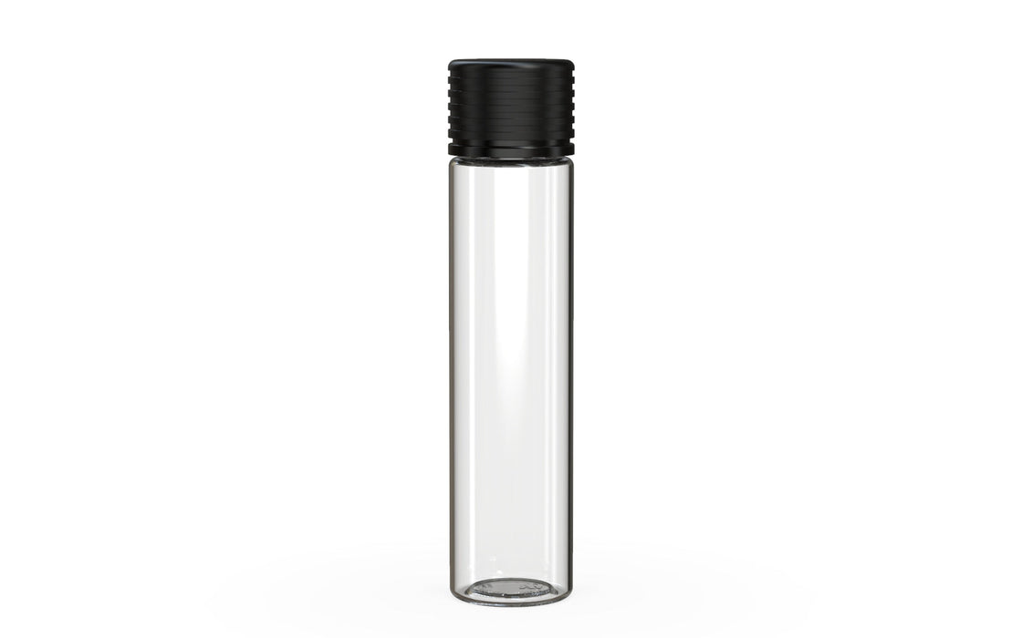 Spiral CR - Tube 95mm with Inner Seal & Tamper - Clear Natural (Transparent) with Opaque Black Lid