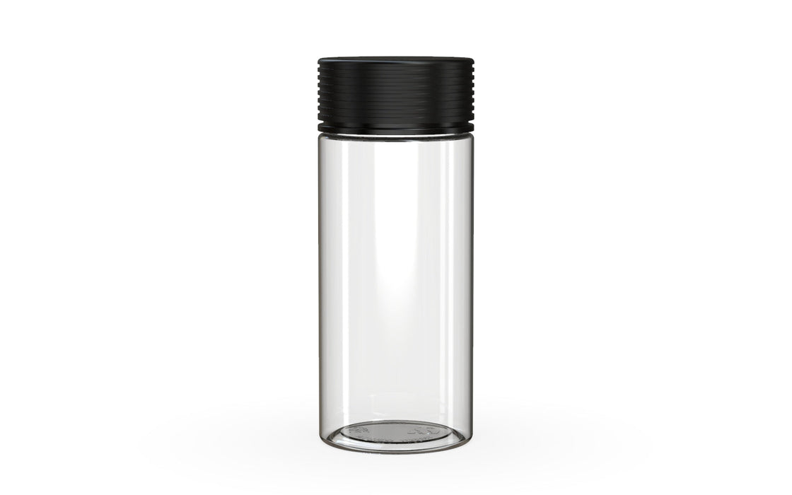 240CC/8FL.OZ Spiral CR - Container With Inner Seal & Tamper - Clear Natural With Opaque Black Lid