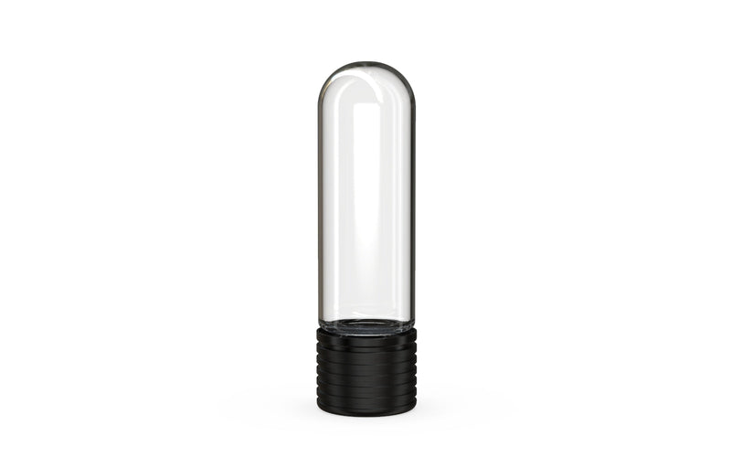 510 Cartridge Spiral CR Container Round Top - Clear Natural With Opaque Black Lid - Copackr.com