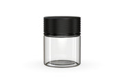 90CC/3FL.OZ Spiral CR - Container With Inner Seal & Tamper - Clear Natural With Opaque Black Lid - Copackr.com
