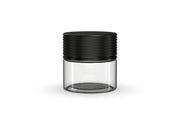 60CC/2FL.OZ Spiral CR - Container With Inner Seal & Tamper - Clear Natural With Opaque Black Lid - Copackr.com