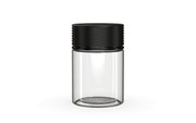 120CC/4FL.OZ/120ML Spiral CR - Container With Inner Seal & Tamper - Clear Natural With Opaque Black Lid - Copackr.com