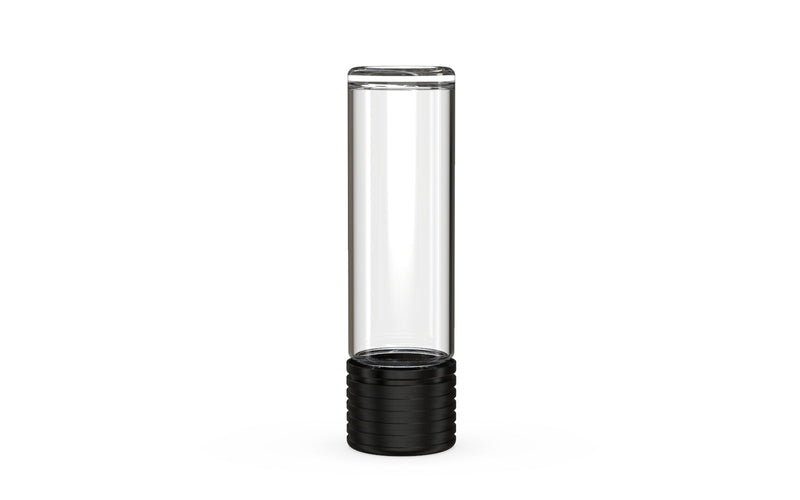 510 Cartridge Spiral CR Container Flat Top - Clear Natural With Opaque Black Lid - Copackr.com