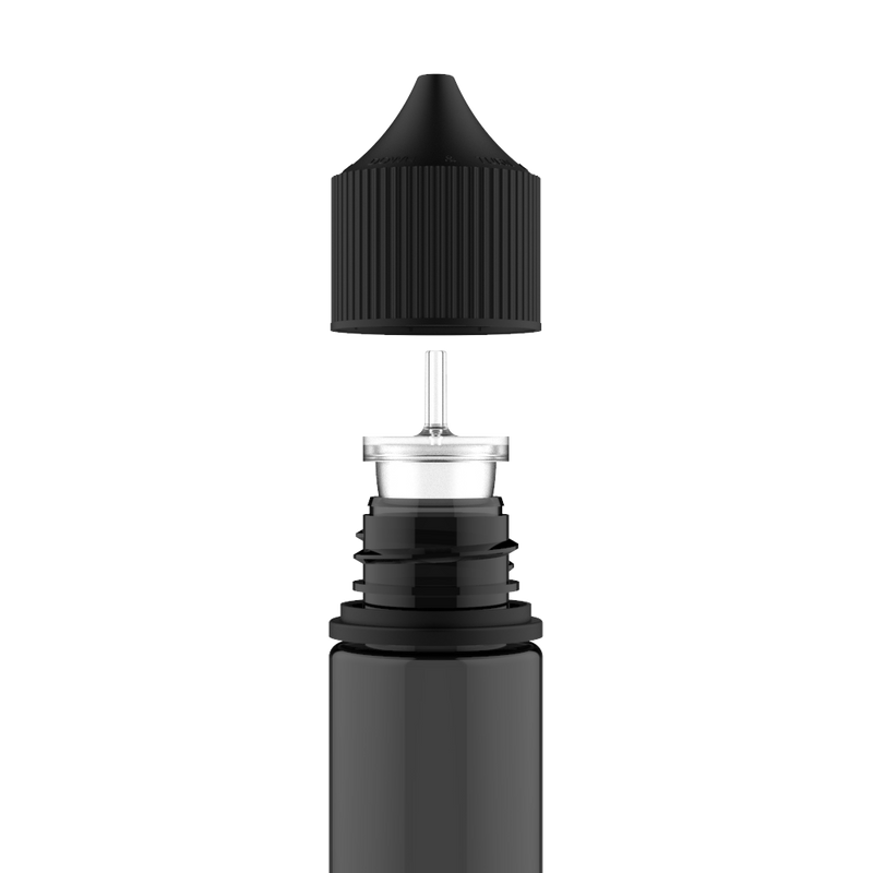 Chubby Gorilla - 75ML Unicorn Bottle - Transparent Black Bottle / Black Cap - V3 - Copackr.com