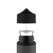 Chubby Gorilla 60ML Stubby Unicorn Bottle - Black Transparent Bottle / Black Cap - V3 - Copackr.com