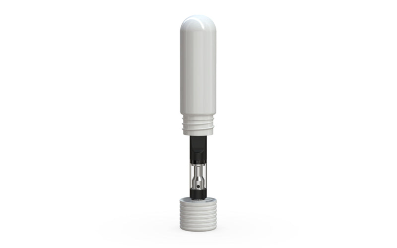 510 Cartridge Spiral CR Container Round Top - Opaque White With Opaque White Lid - Copackr.com