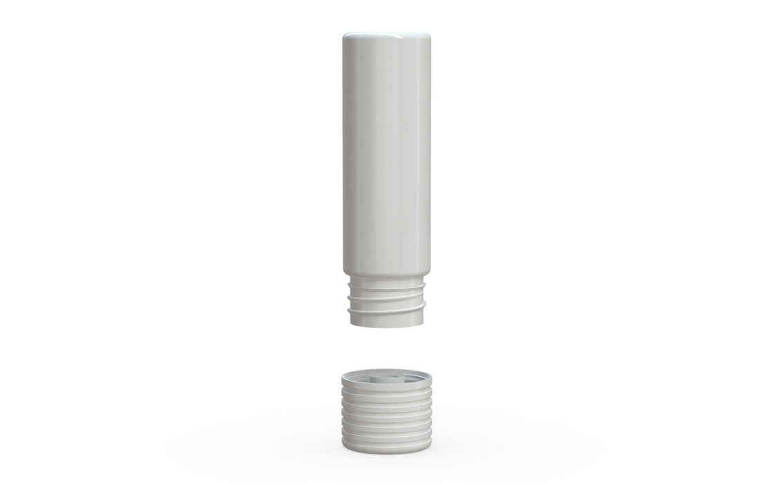 510 Cartridge Spiral CR Container Flat Top - Opaque White With Opaque White Lid