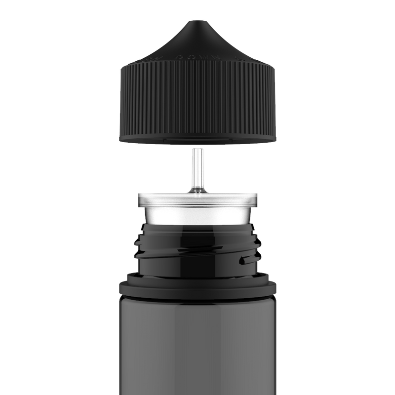 Chubby Gorilla - 120ML Unicorn Bottle - Translucent Black Bottle / Black Cap - V3 - Copackr.com